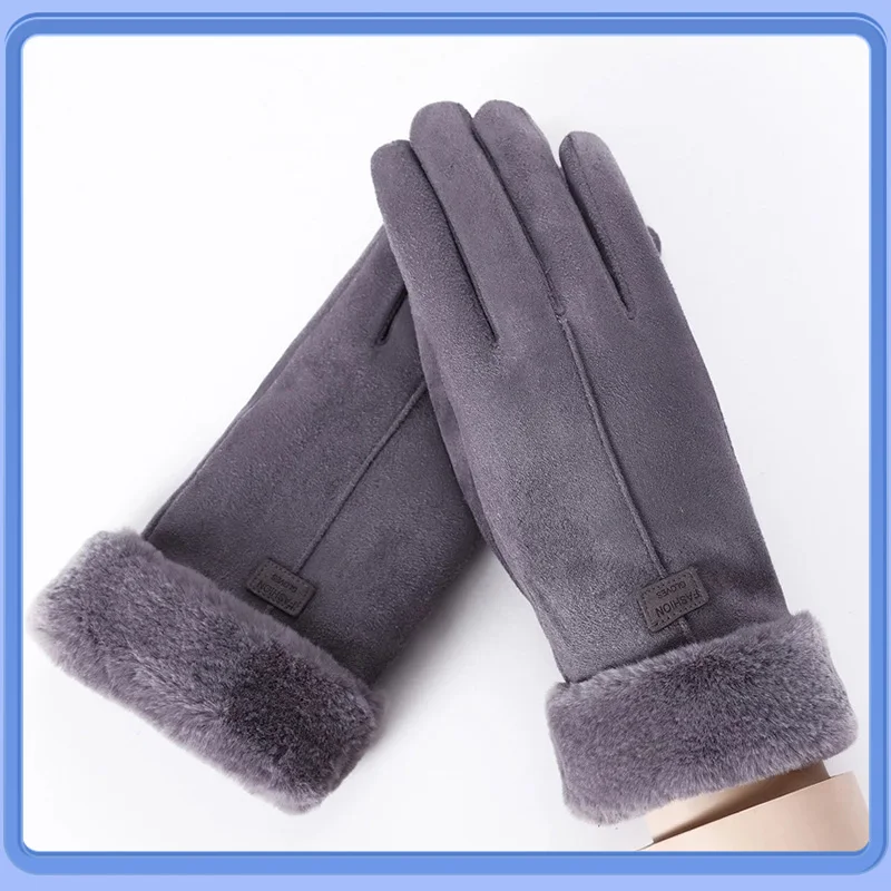 Youpin Women Warm Hand Gloves 2022 New Lady Autumn and Winter Plush Windproof Finger Touch Gloves Without Fingers Gloves Winter