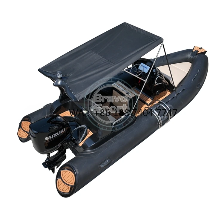 New Design CE 20 Foot Semi-Rigid Fiberglass Orca Hypalon Party Pontoon Boat with Motor