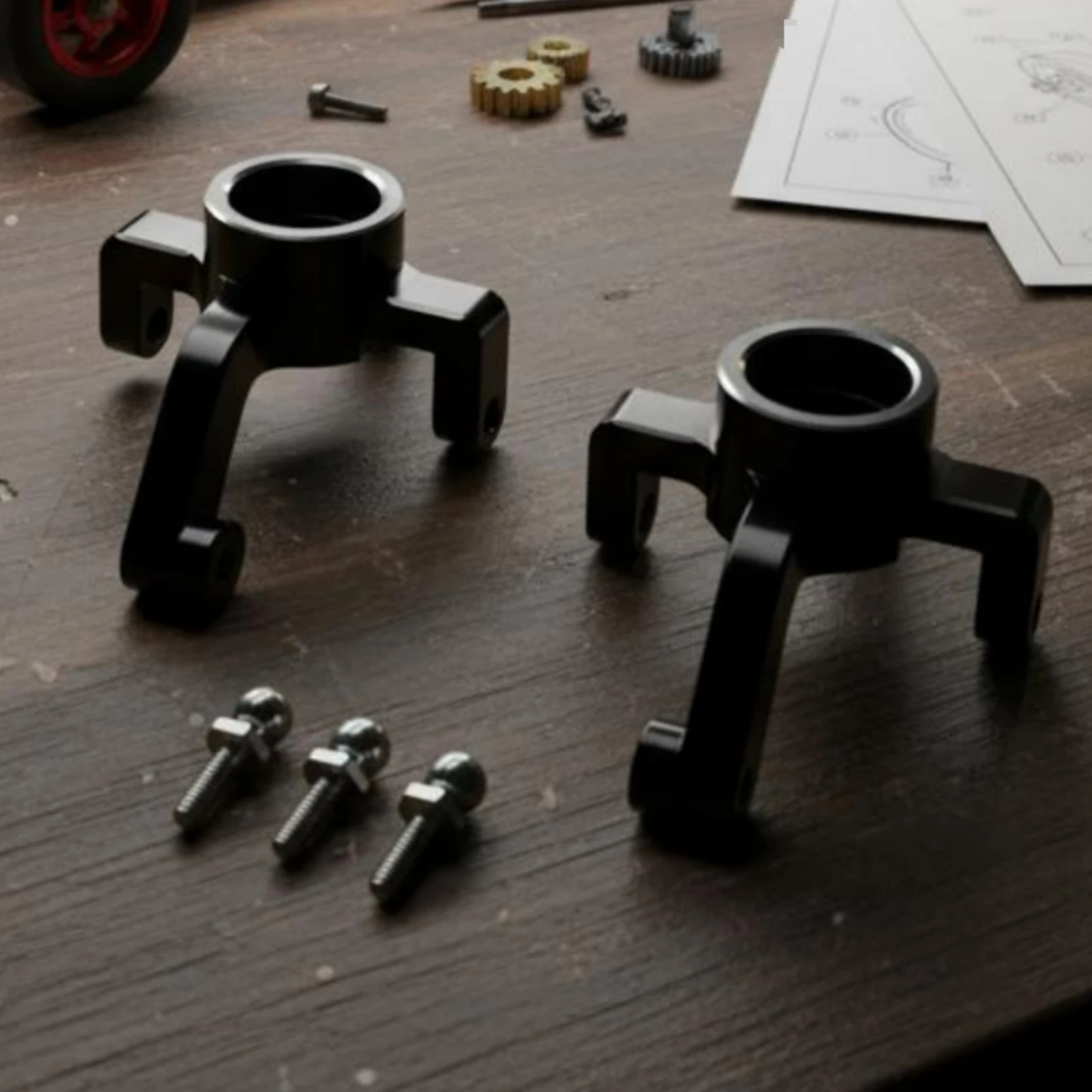 2 Pieces Micro RC Steering Cup Upgrade Part Front Steering Knuckle RC Front Knuckle Set Long-Lasting Caster Block Easy