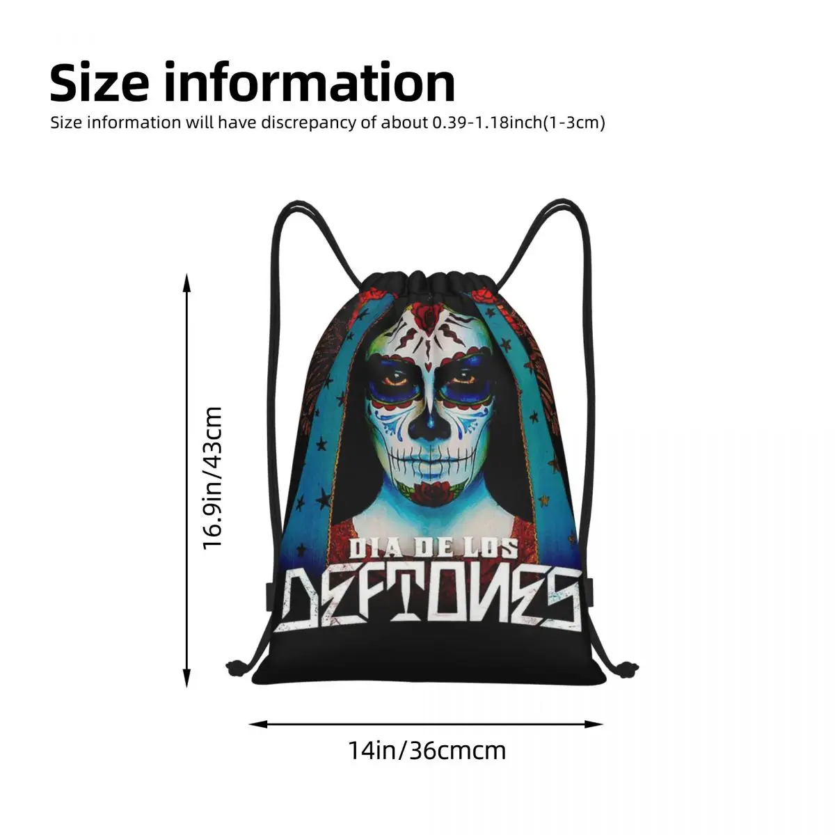 Custom Tones D-Deftones Singer Popular Band Drawstring Backpack Bags Lightweight Gym Sports Sackpack Sacks for Traveling