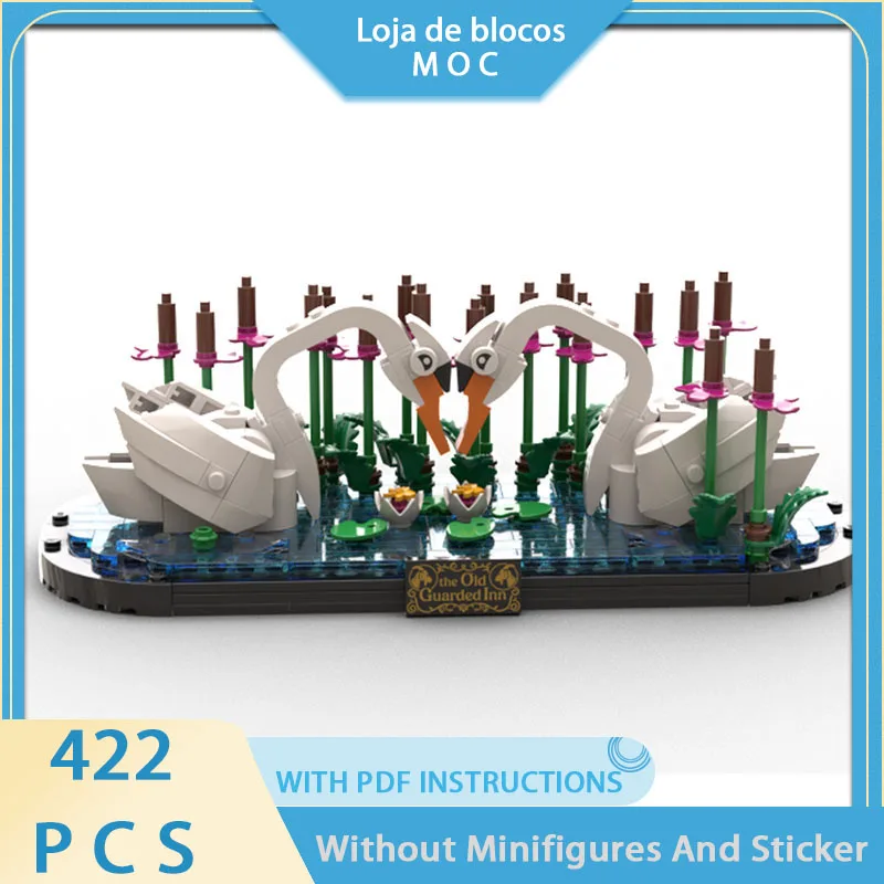 

Новый модульный конструктор MOC: модель городской улицы «Лебединое озеро», праздничный подарок, набор для самостоятельной сборки