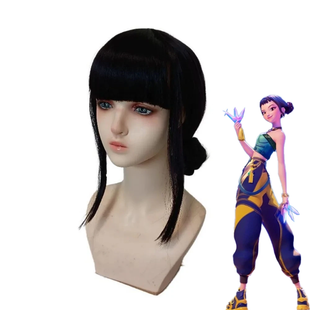 Kpop デビルハンター 新しい女の子ロールプレイングウィッグ ミラ ルミ ゾイ パープル ブラック レッド ロングヘア ハロウィン クリスマス 子供ロールプレイング