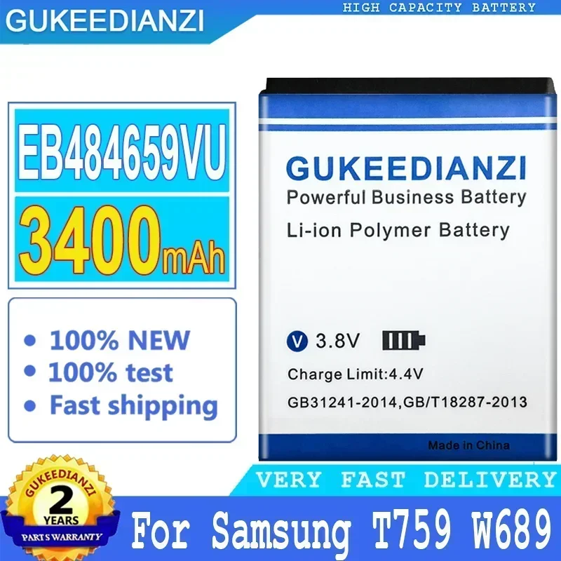 Large Capacity Mobile Phone Batteries 3400mAh For Samsung T759 W689 S5820 I8150 Exhibit 4G M930 T589 I8350 S8600 I8150 W689 S569