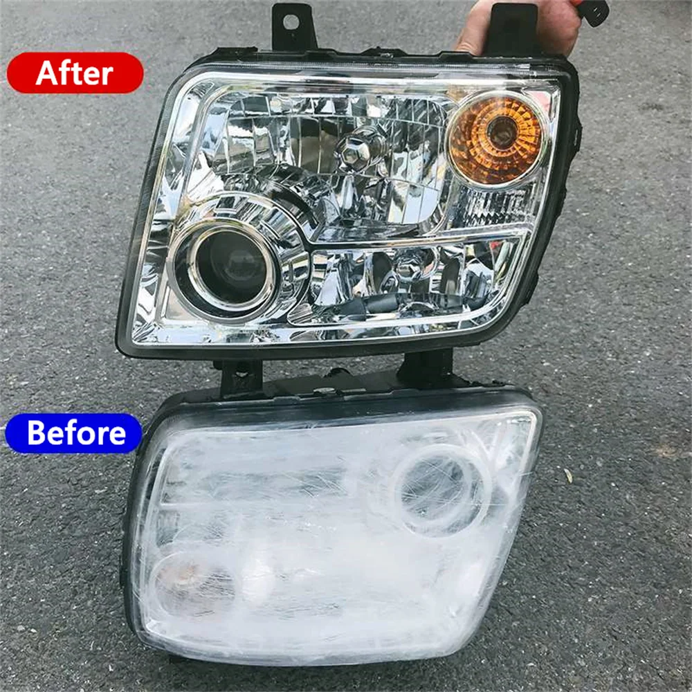 Headlight Refurbishment Liquid Polymer Car Headlamp Polishing Repair 100ML Liquid Polymer Scratch Remover Cleaning Lamps