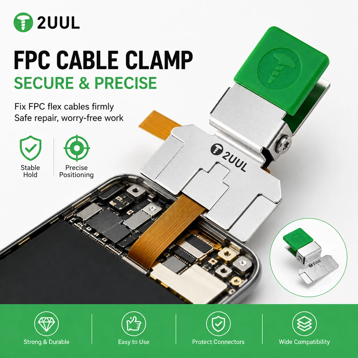 2UUL FC01 Universal FPC Flex Cable Clamp Ribbon Cable Positioning Fixture for Phone Motherboard PCB LCD Screen Soldering Repair