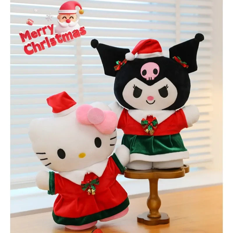 Cartoon Christmas Plush Sanrio Toys Cinnamoroll My Melody Kuromi Moose Red Decorations Doll Atmosphere Gift Festivals for Kids