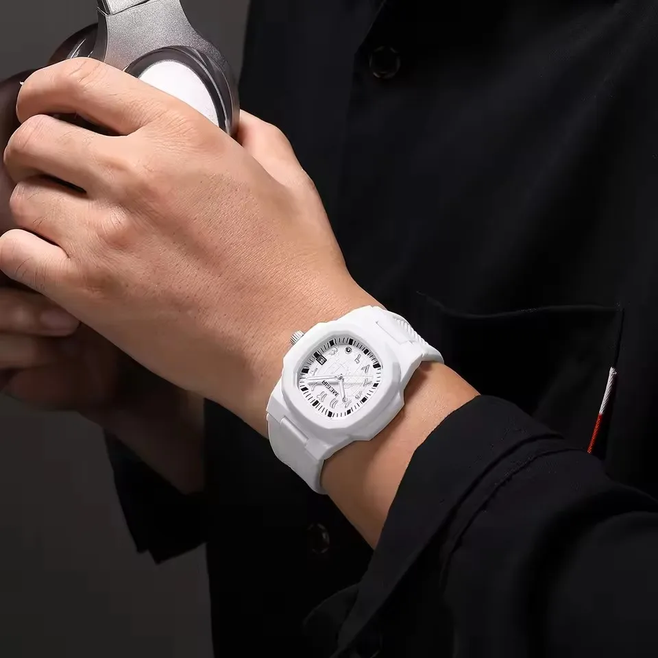 MEGIR 8119 ماركة ساعات كوارتز للرجل موضة التقويم مضيئة سيليكون حزام الأعمال ساعة رياضية غير رسمية للرجال reloj hombre #6