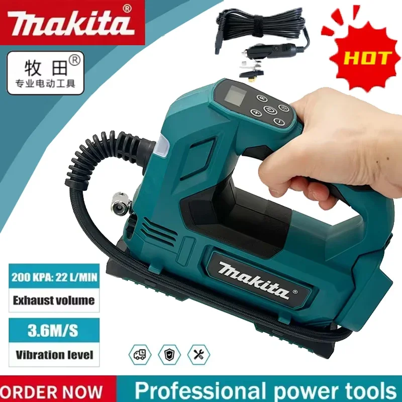 Makita Pump Handheld Air Compressor Portable Cordless Tire Inflator 18V Battery Electric Air For Car Bicycle Tires Ball