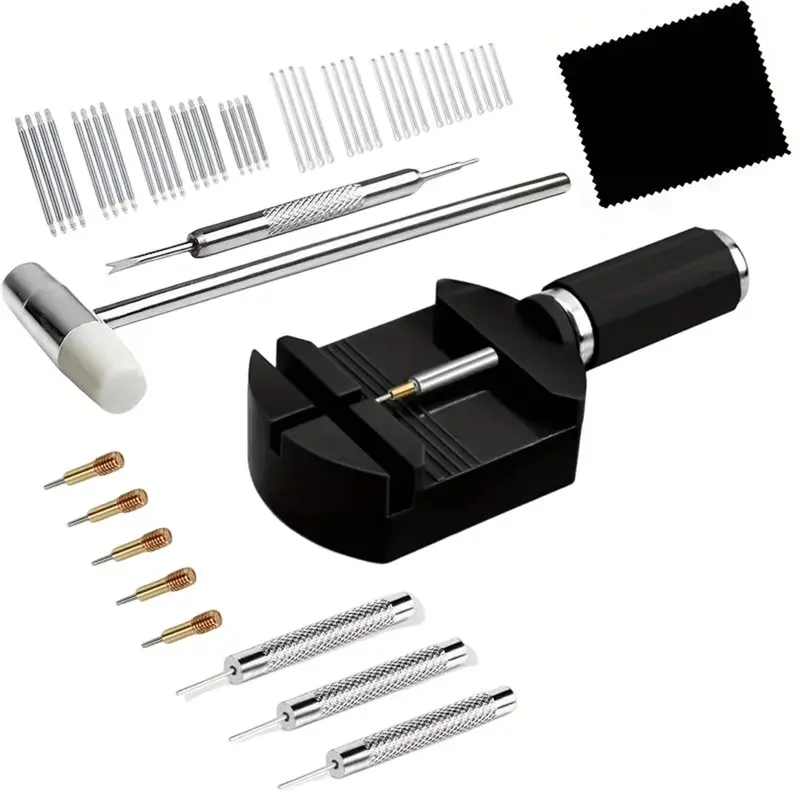 Outil de remplacement de goupilles de montre A95D, outil de démontage de chaîne de montre, comprenant des presses à goupilles, des marteaux, des barres à ressort, des coupe-bracelets et des outils de réglage de bracelet.