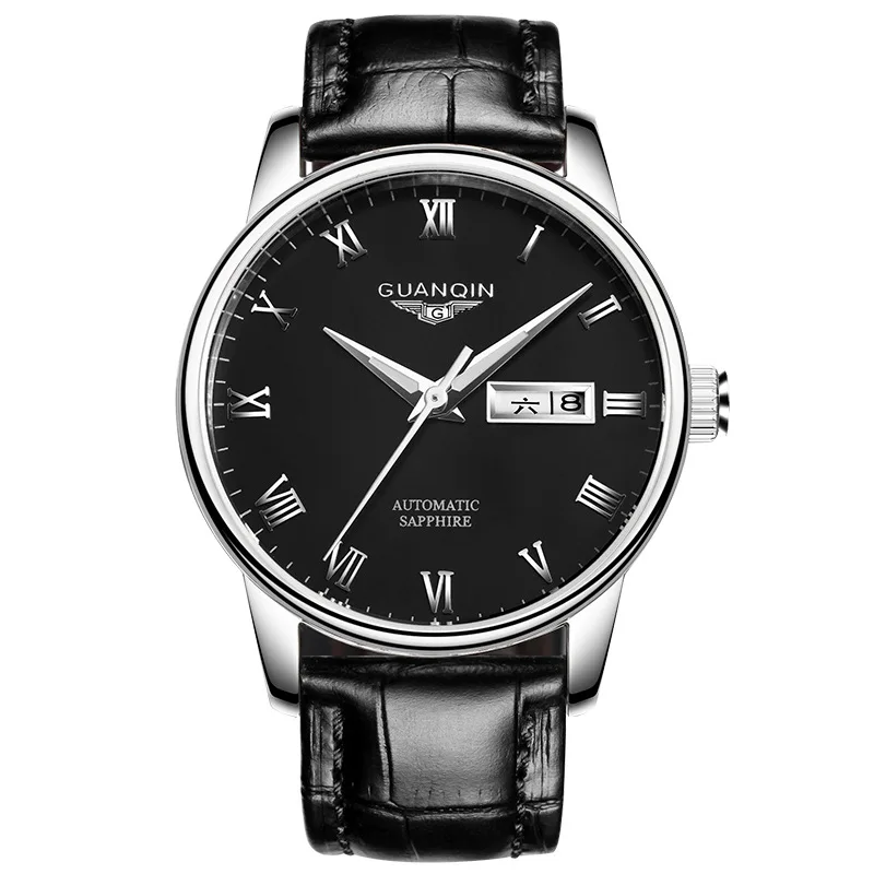 Orologio da uomo Orologio meccanico automatico originale per uomo Impermeabile luminoso in acciaio inossidabile Reloj Display doppio calendario