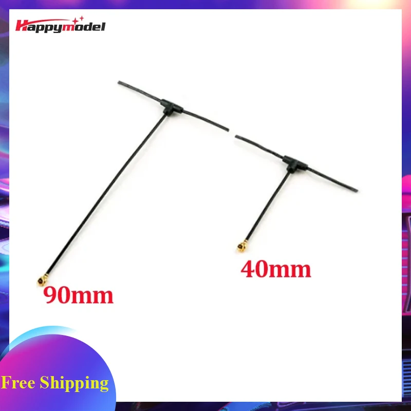 Happymodel 2.4G T omnidirectional Receiver Antenna 40MM/90MM for ELRS EP1 RX IPEX1 compatible with TBS Tracer RC FPV Drone Part