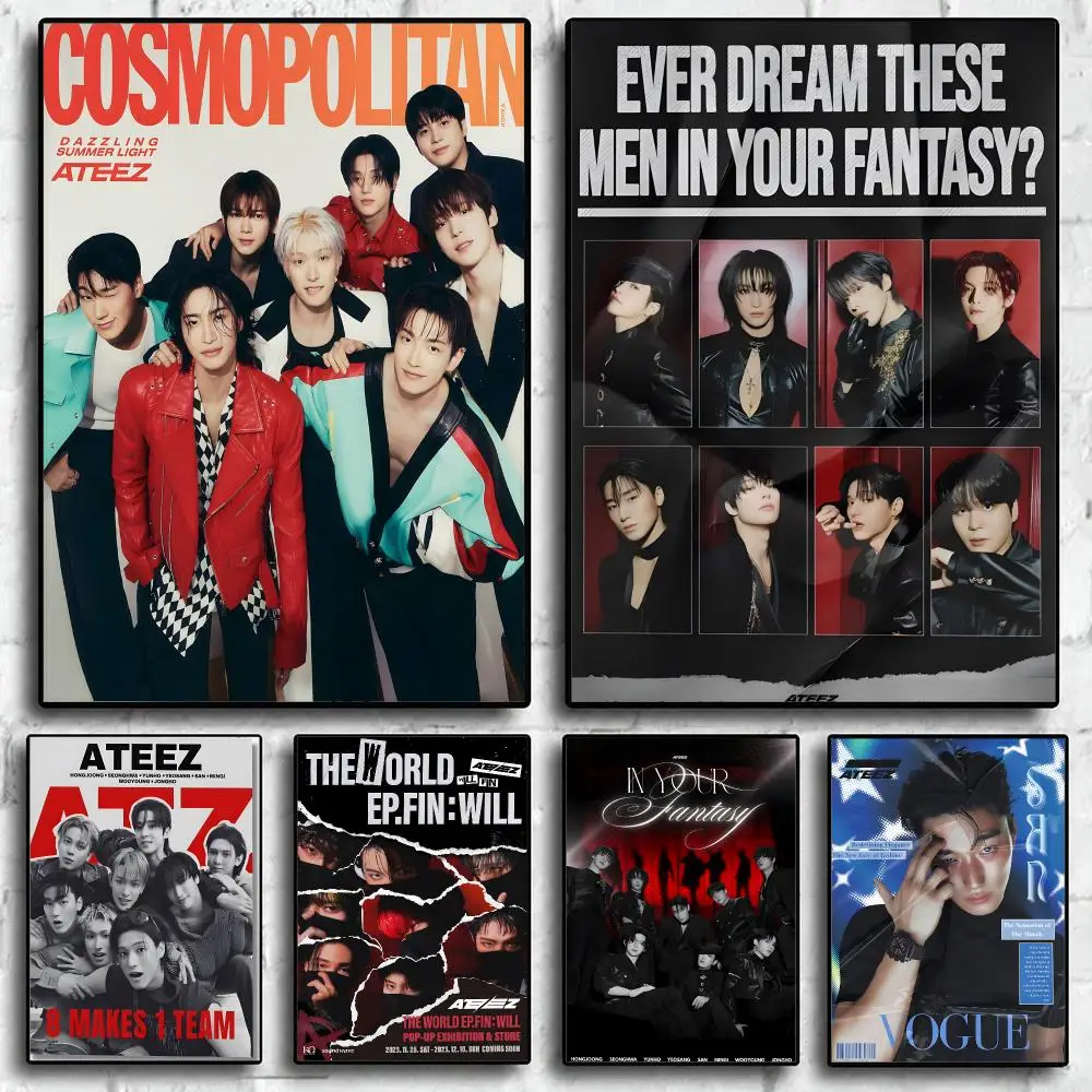 band ATEEZ Poster Wall Posters Art Print HD Print Self-Adhesive Waterproof Wall Stickers Room Decoration