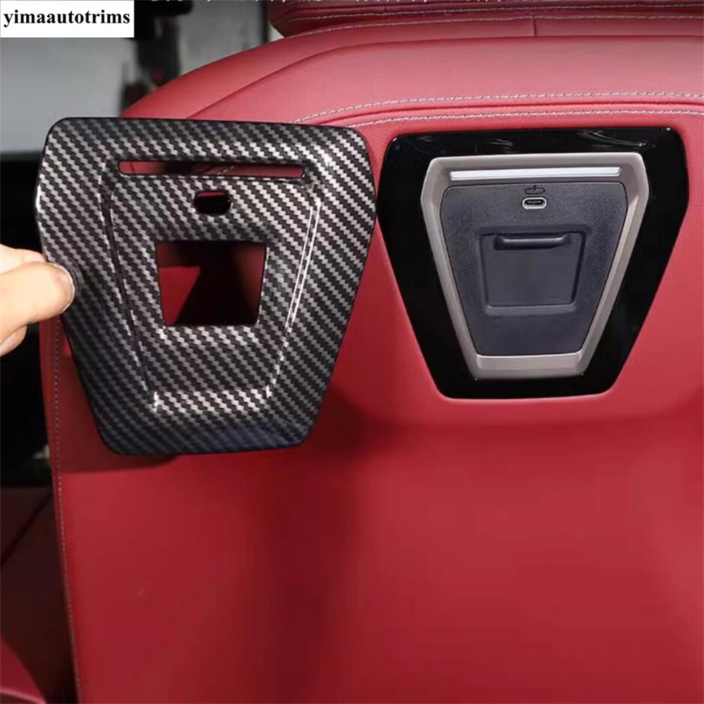 

Для BMW 5 серии G60 2024 2025 2 шт. углеродное волокно, спинка автомобильного сиденья, ручка, панель, спинка, USB-рамка, отделка, аксессуары для интерьера