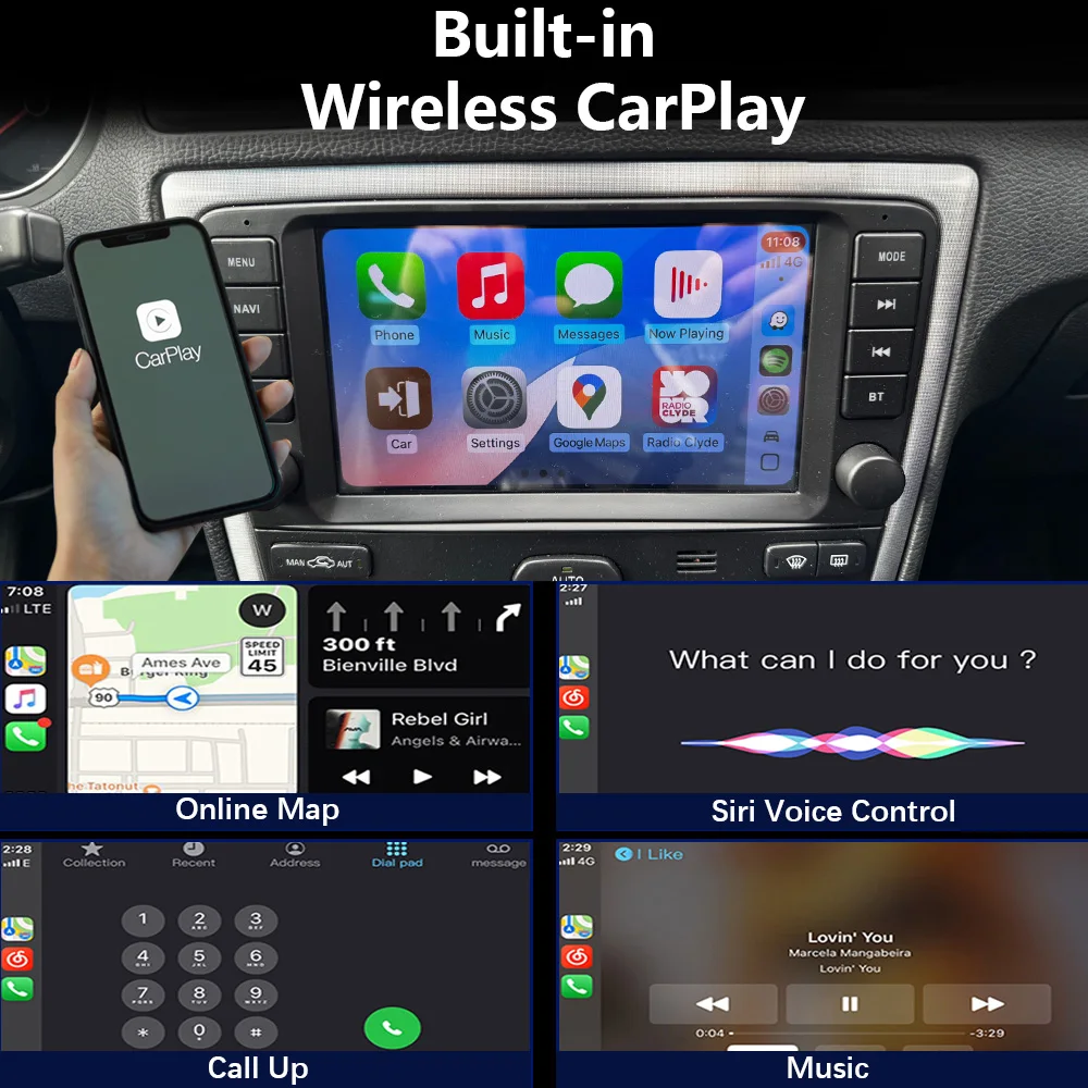 CHSTEK Car Radio Carplay Android 13 For Volvo XC70 V70 S60 S40 V40 2005 2006 2007 2008 2009 Multimedia Stereo Navigation WIFI 4G