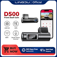 LINGDU D500 Dash Cam 4K Front Dash Camera for Cars Built-in GPS WIFI APP Control Car DVR 24H Parking Monitor WDR Night Vision