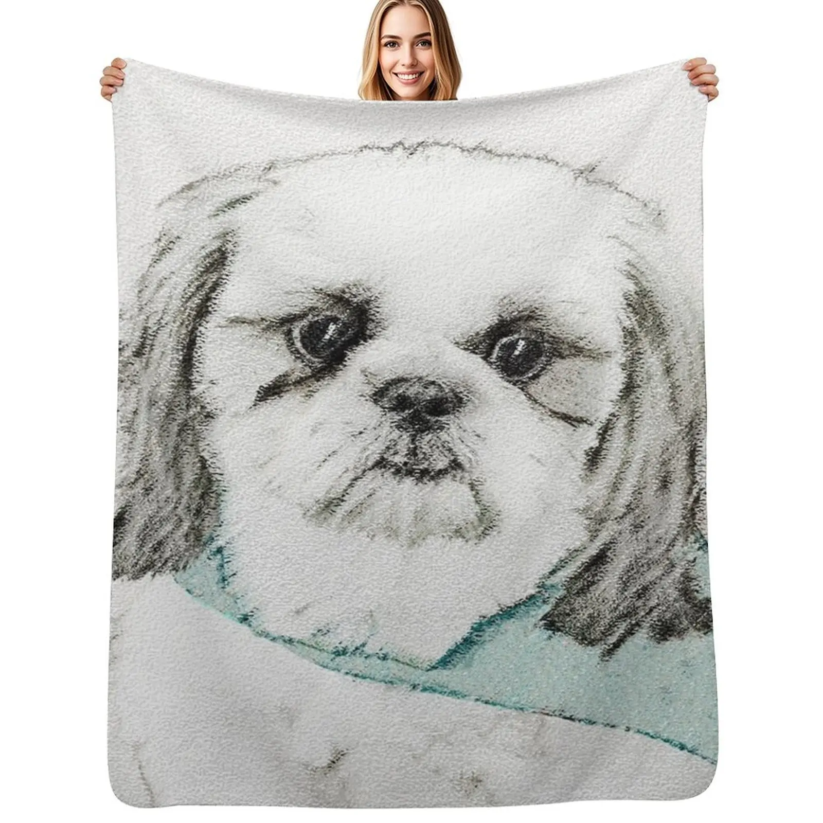 

Shih Tzu Throw Blanket Soft Comfort Blanket for Reading Watching TV
