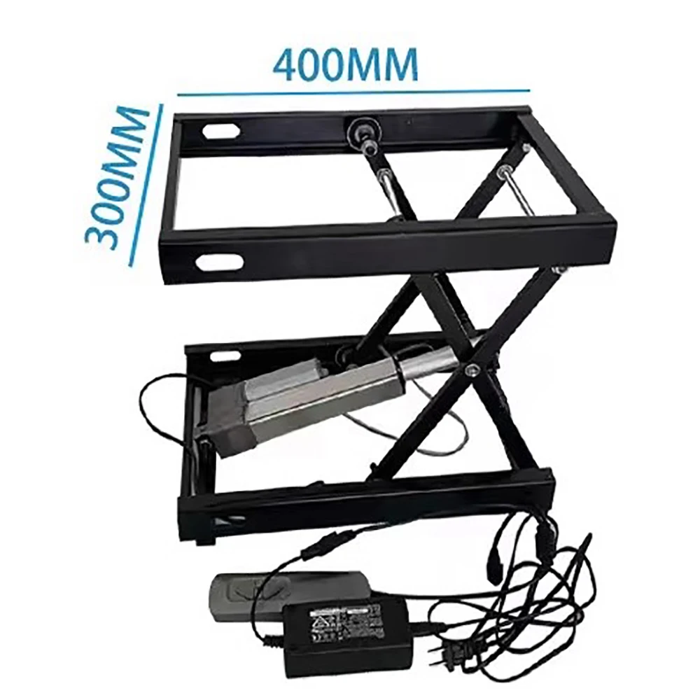 Electric Lifting Table Stand Platform Max Load 80KG Lifting Hardware Folding Iron Frame Wired Remote Control 400x300MM