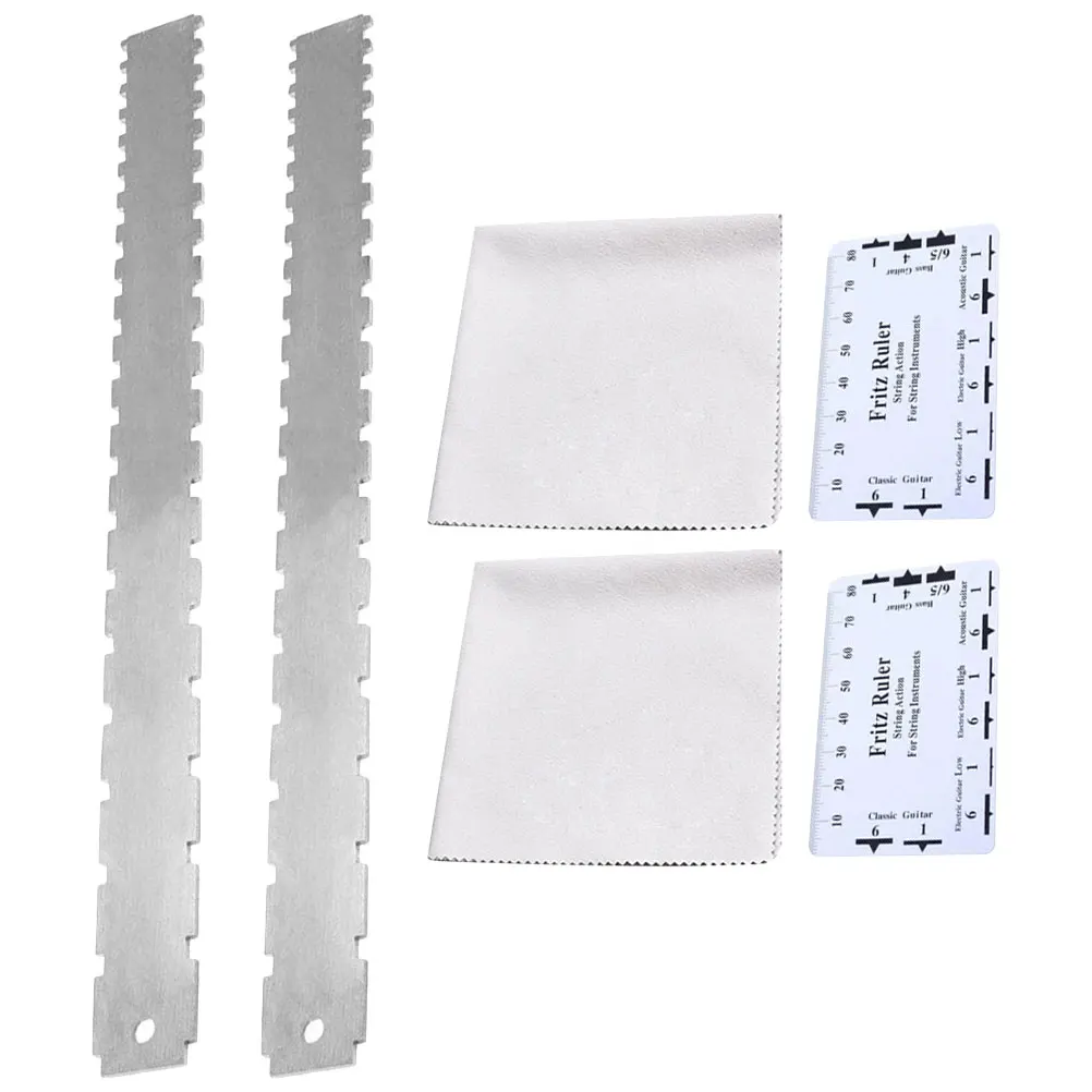 

2 Sets Notched Straight Edge Luthier Tools Stainless Steel Guitar Neck Straight Edge Measuring Tool Fret Leveling String Action