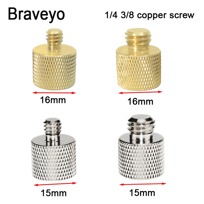 Tornillo de conversión de cámara de 3/8 a 1/4 pulgadas, montaje de liberación rápida, tornillo de cámara Dslr estable, Material de acero inoxidable o latón