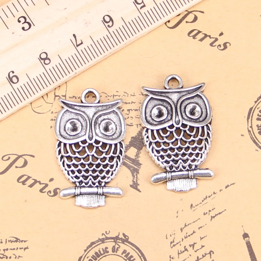 48pcs Jewelry Charms hollow owl 32x19mm Antique Silver Plated Pendants Making DIY Handmade Tibetan Silver Jewelry