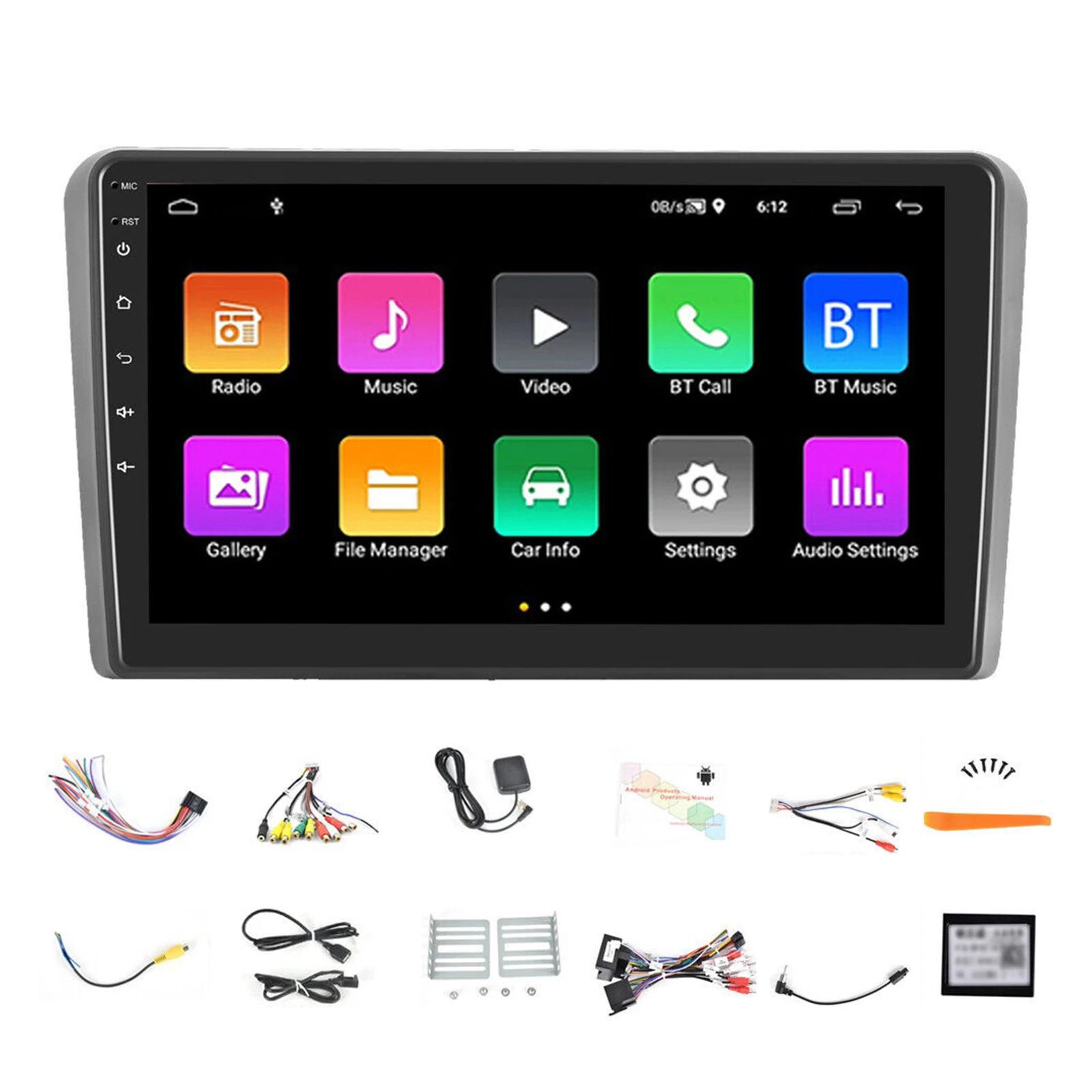 for Audi A3 S3 RS3 8P 8V 9 inch  carplay Android 14 auto WIFI Internet access all-in-one machine GPS navigation car radio