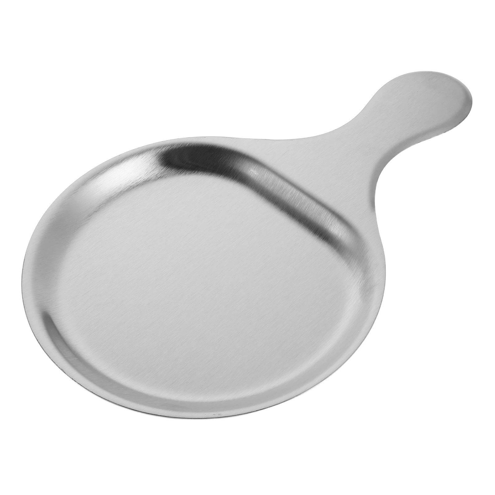 

Stainless Steel Grill Pan Metal Dinner Plates Serving Dishes Handle Meat with Tray