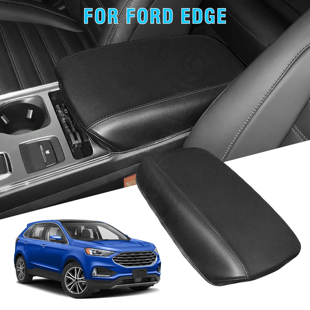 

For Ford Edge 2015-2020 2021 2022 2023 Auto Center Console Cover Pad Waterproof Anti-Scratch Leather Armrest Seat Box Protector