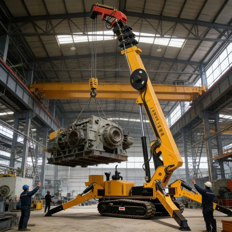 360° Rotation YuGong Spider Crane Portable Mini Hoist Crane Energy Saving