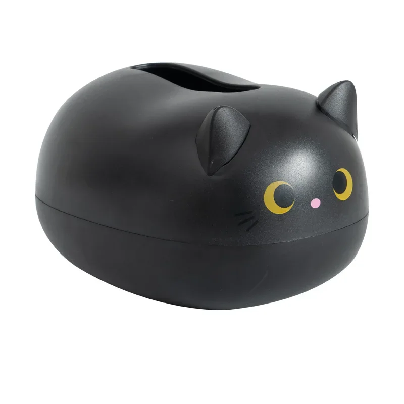 Kawaii Cat Tissue Black/White Box Pulpit Uchwyt na papier toaletowy Przechowywanie serwetek kuchennych Pojemnik na WC Styl skandynawski Dekoracja