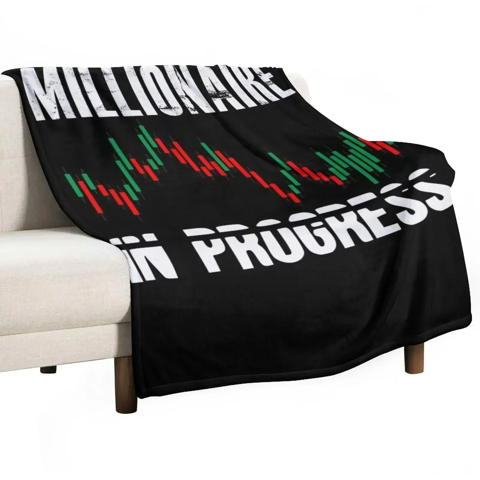 

Millionaire In Progress | Daytrader Trader Trading Throw Blanket Designers Beach Bed Fashionable manga Blankets