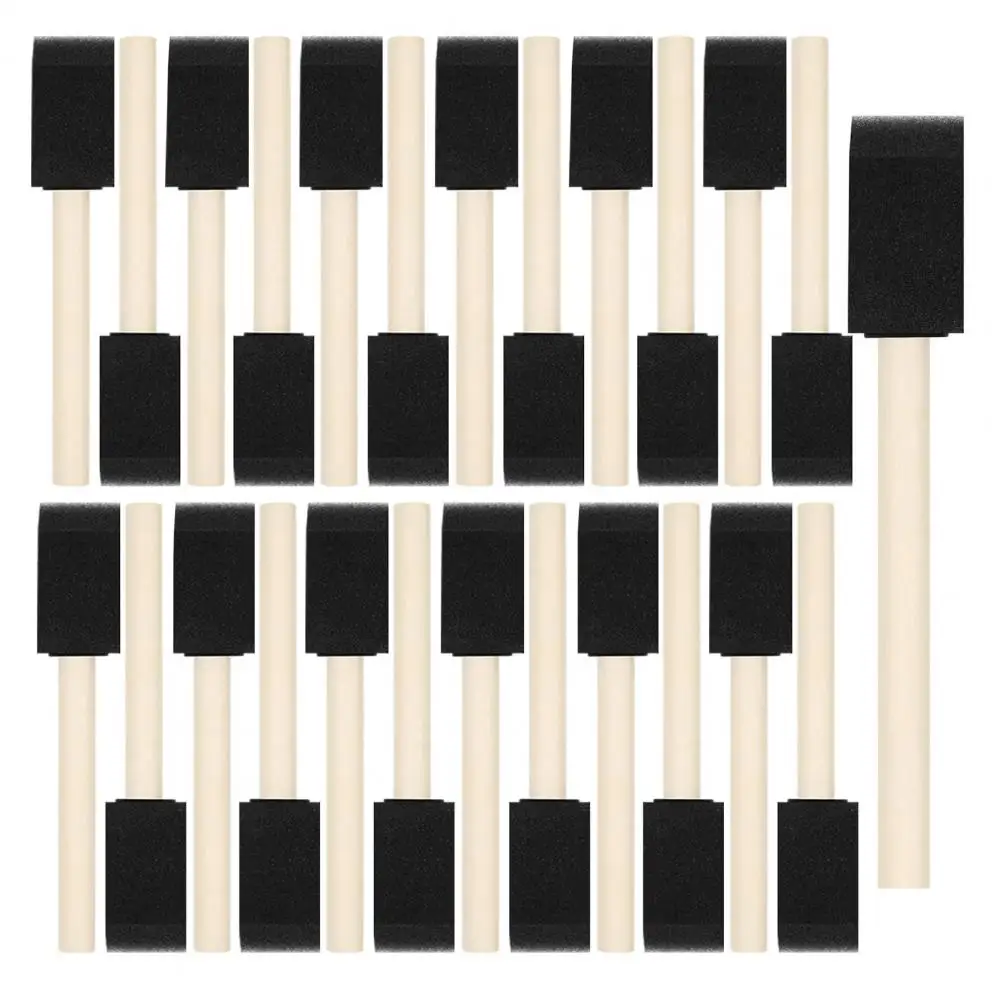 แปรงฟองน้ำโฟม40ชิ้นแปรงทาสีทำมือโครงการงานฝีมือสำหรับเด็กกราฟฟิตีการย้อมสีรายละเอียดแปรงสำหรับวาดภาพศิลปะ