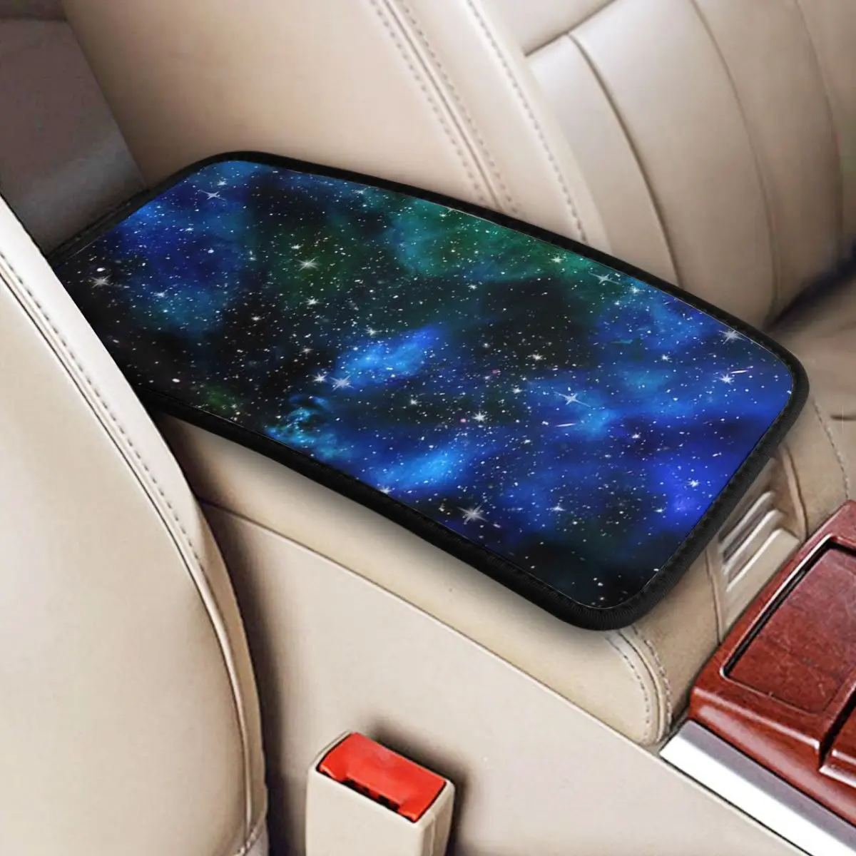 

Galaxy Watercolor Car Accessories Car Handrail Box Cushion Custom Print Non-slip Car Armrest Cover