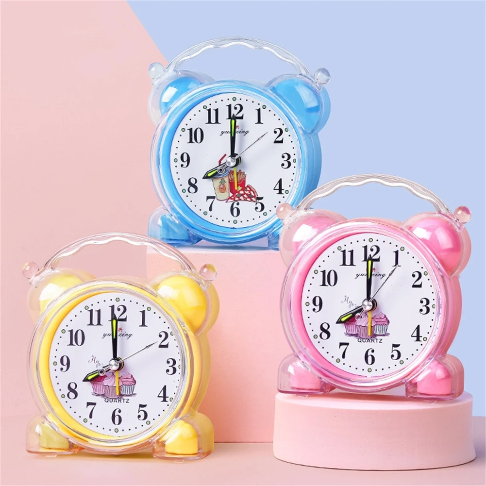 

High Qulity Practical Brand New Alarm Clock Cute Yellow/Red/Blue/Pink/Orange 11.6x10.2cm Bedside Desk Convenient