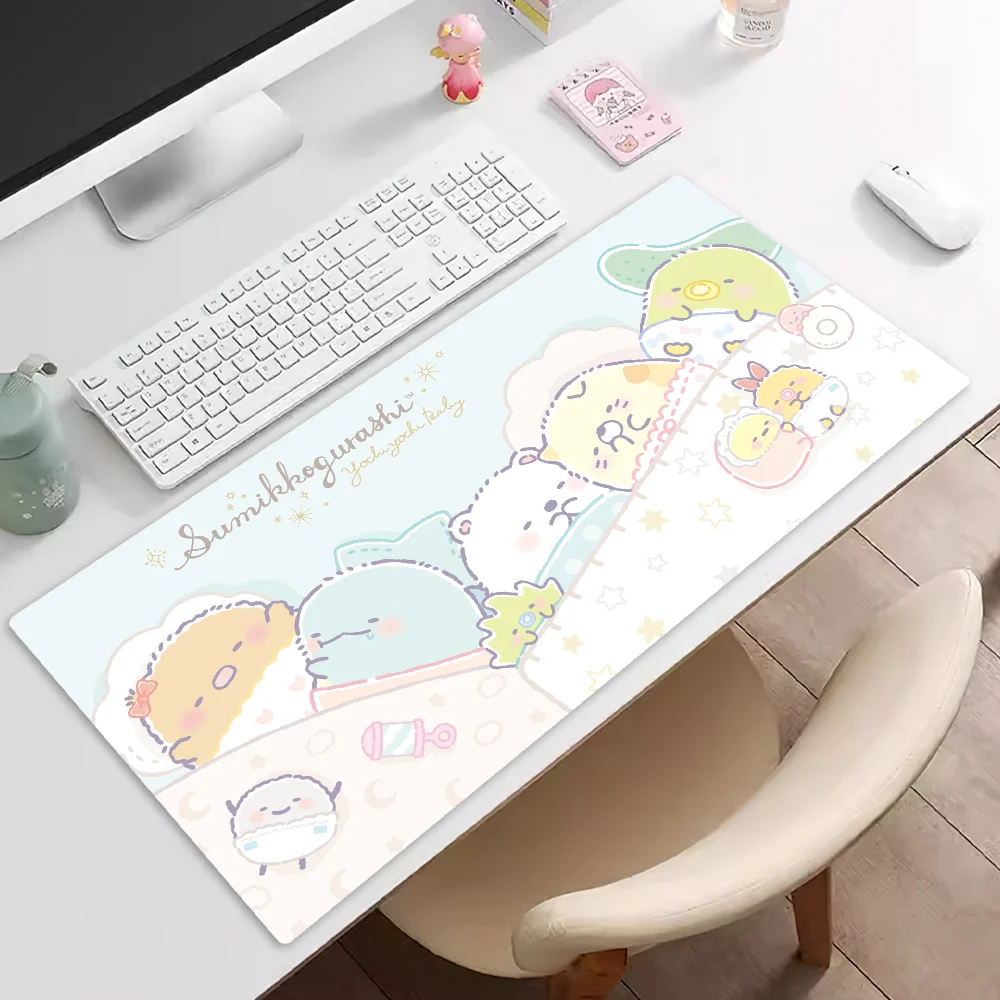 Sumikko Gurashi Cartoon Mousepad Pad Rubber Table Mat Extended Gaming Lock Edge Keyboard Mat