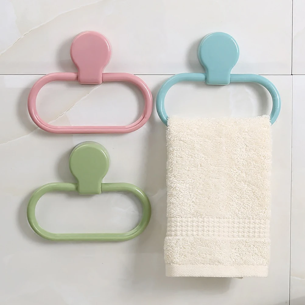 

Towel Ring Kitchen Bath Holder for Bathroom Hangers Towels Self Adhesive Stainless Steel
