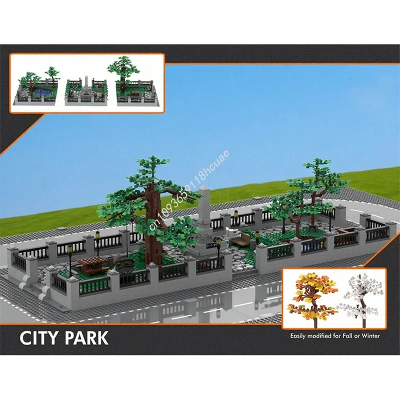 1983pcs MOC MB15 City Park City Building Blocks Festival Gift Educational Architectural Structural Mechanics Toys