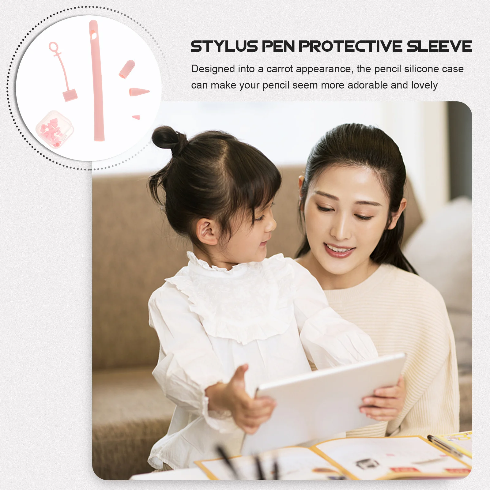 

Pencil 1 Silicone Cover 1 Piece Shockproof Stylus Pen Case Anti-Scratch Touch Pen Protective Cover Creative Gift Idea