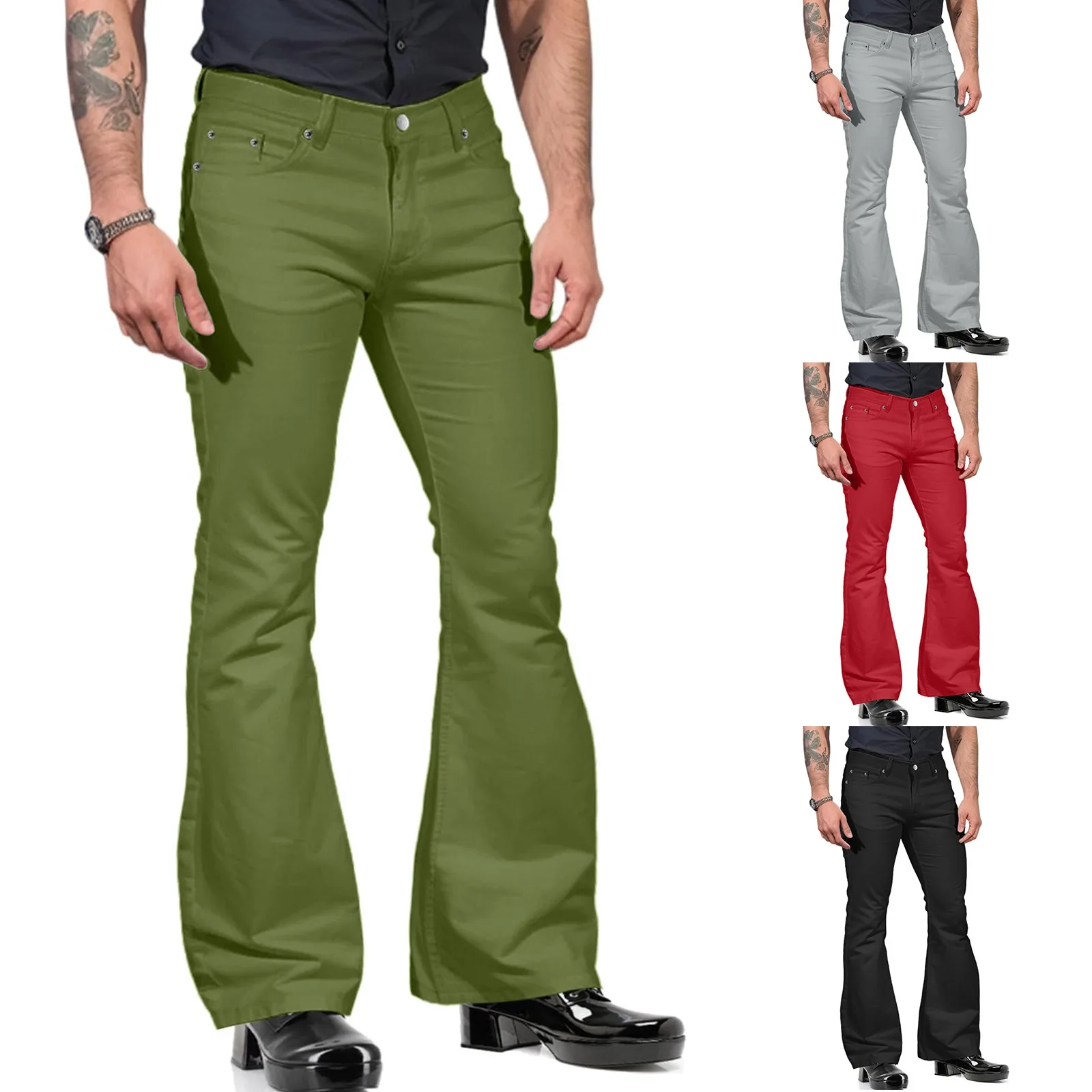 2024 Flared Pants Fashion Pant For Men Cargo Casual Denim Lady Skinny Thicken Pants male Retro Pencil Trousers Pantalones