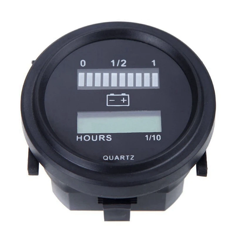 3X 12V/24V/36V/48V/72V LED Digital Battery Status Charge Indicator With Hour Meter Gauge Black