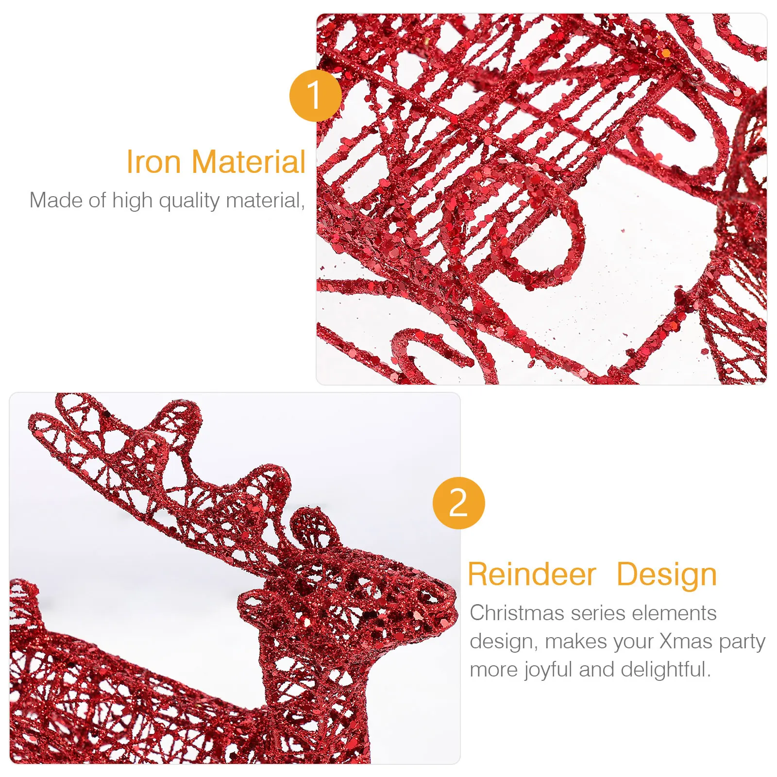 

1 Set Reindeer Sleigh Shaped Desktop Decor Christmas Craftsmanship Tabletop Ornament For Holiday Party Festival Xmas Decoration