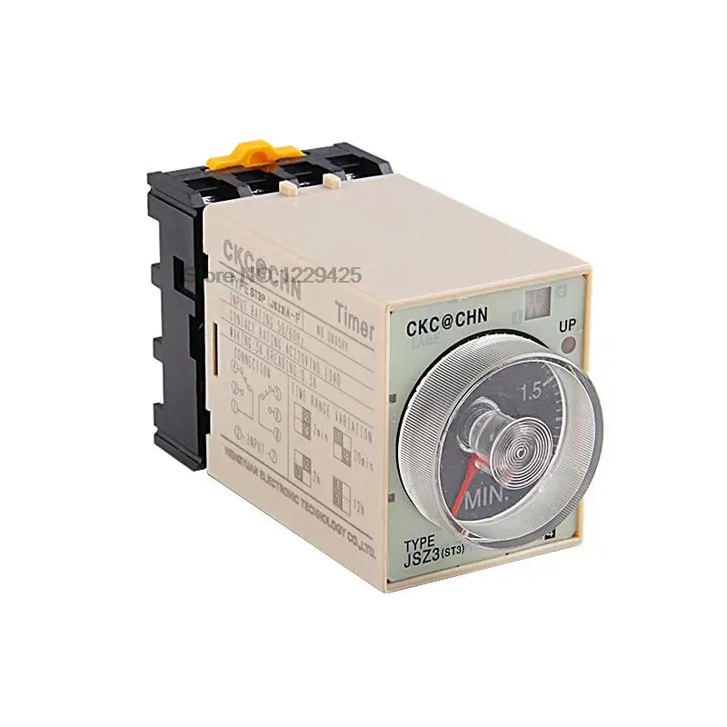 5PCS ST3P Time Relay Timer ST3PA-A/B/C/D/E/F/G  220V  Power on Delay with Base Socket