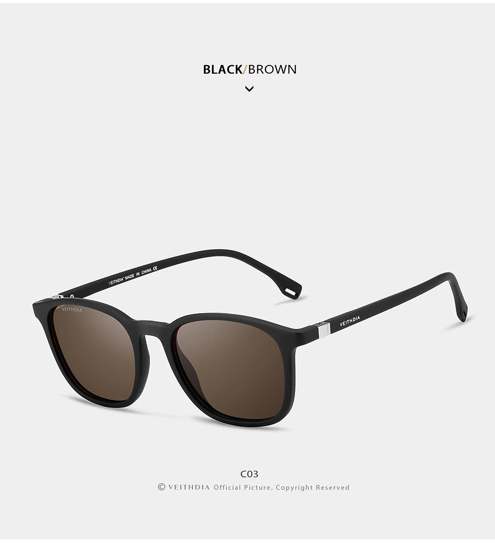 VEITHDIA Marke männer Sonnenbrille Retro TR90 Brillen Polarisierte Linse Vintage Brillen Männlich Fahren Sonnenbrille Für Frauen V7520 – Detail 16