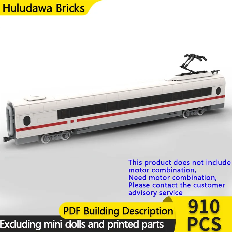 

City Car Model MOC Building Bricks ICE 3 Mittelwagen Mit Stromabnehmer V2 Train Modular Gifts Holiday Assemble Children Toy Suit