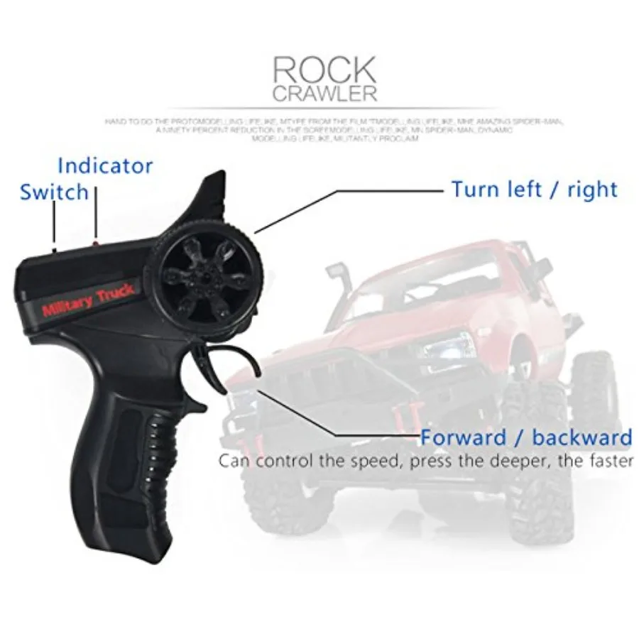 RC Camion telecomandato Rock Crawler fuoristrada Veicolo da corsa 1:16 2.4G 2CH 4WD Offroad RC Crawler Toy Climb Semi Truck