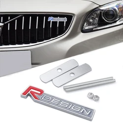 1pc Metal Car Emblem Grille Middle Net Cover For Volvo RDESIGN T6 AWD S40 S90 XC60 Auto Exterior Stickers Decoration Accessories