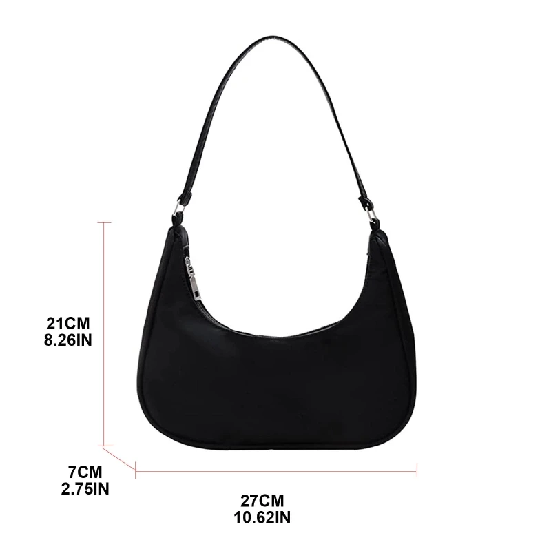 Bonita Hobo Bolsa Tote Bolsa Feminina Pequena Bolsa de Ombro de Nylon Mini Bolsa Clutch 517D