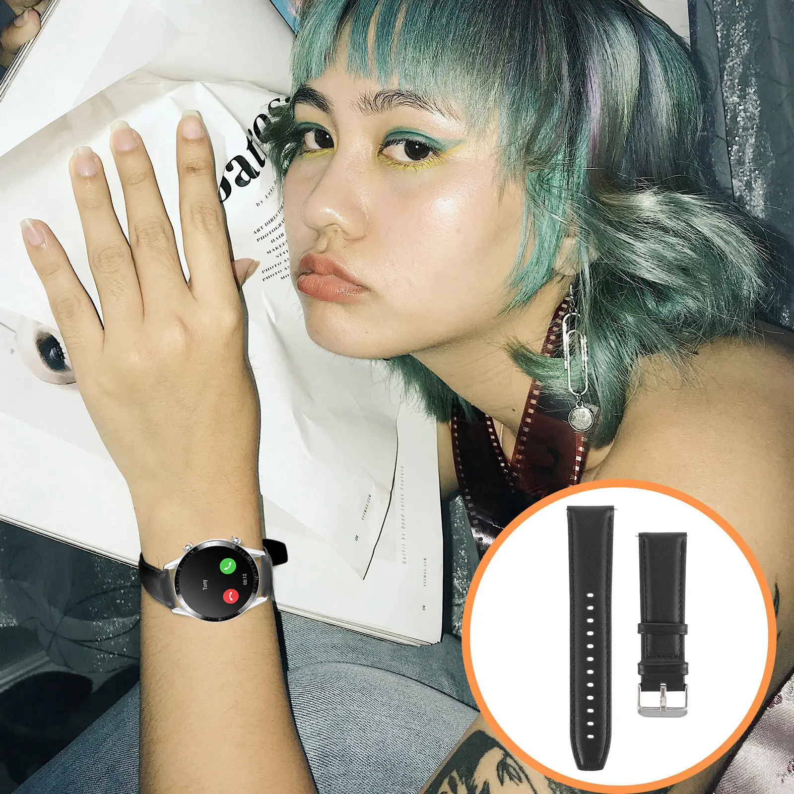 Watchband Compatible with Huawei Soft Comfortable Adjustable Sturdy Compression Molded Birthday Christmas Gift