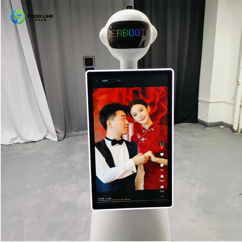 Customized Newest Robot Photo Booth 21.5 32 Inch SLR Camera Compatible Individuals Groups