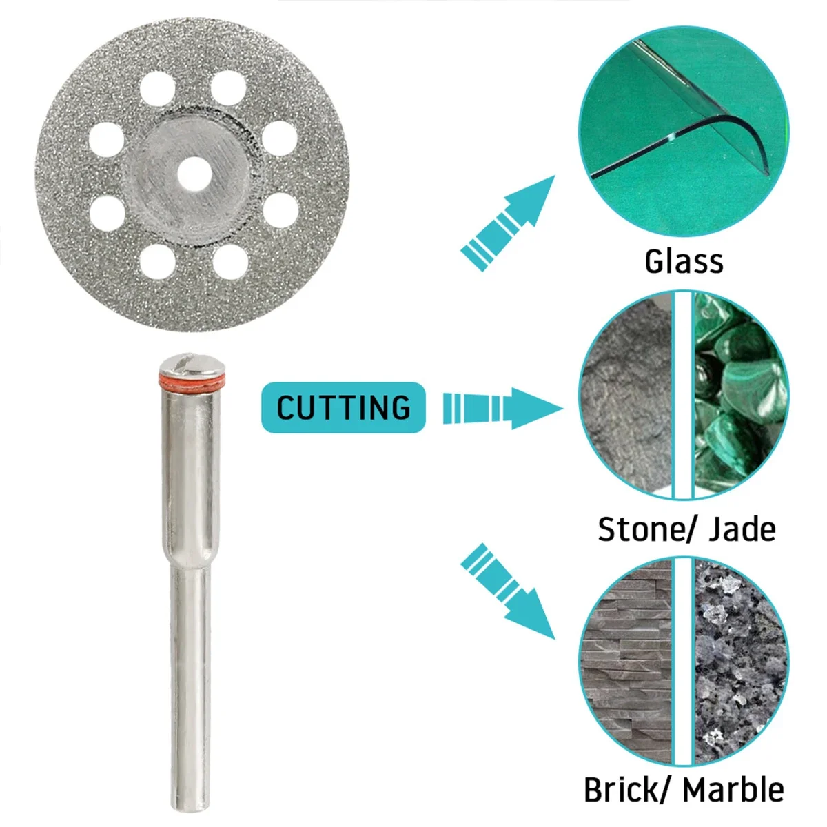 Resin Metal Diamond Cutting Wheels Tools HSS Circular Cutting Discs Wood Stone Cutting with Mandrels for Metal Rotary Tool