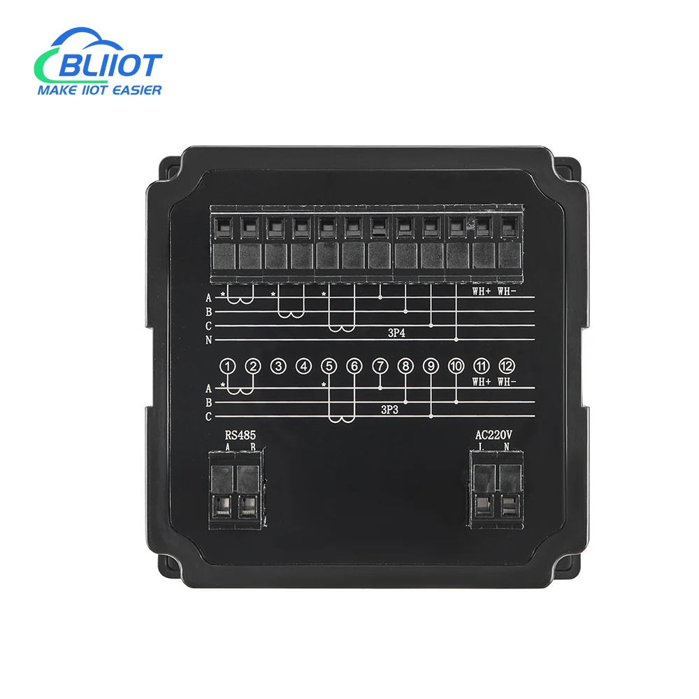 Multímetro Digital para fuente de alimentación trifásica, AC85-265V de medición de frecuencia con pantalla LED y CT trifásico, voltios, amperios